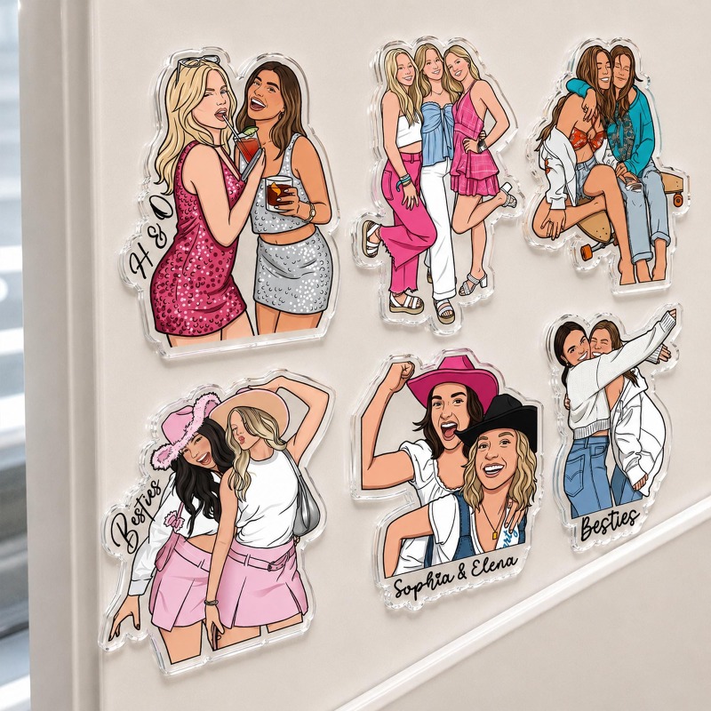 TEMU 1pc 2d Personalized Photo Magnet, Custom Acrylic Portrait Keepsake, Friendship Gift