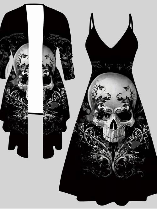 a matching outfit consisting of a long sleeved coat and a halter dress 3d printing technology designed for and showcasing traditional plant for a stylish and