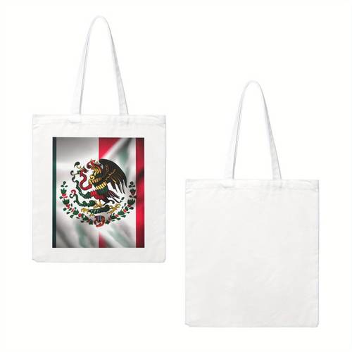 mexican cute canvas tote bag reusable high quality shoulder bag with vibrant colors 13 78x15 75 inch lightweight durable shopping grocery bag for women men casual work gym beach sturdy double handles