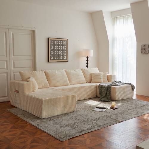 133 86 sectional sofa with 1 ottoman modern upholstered couches shaped sofa for living room deep seat corner couch no