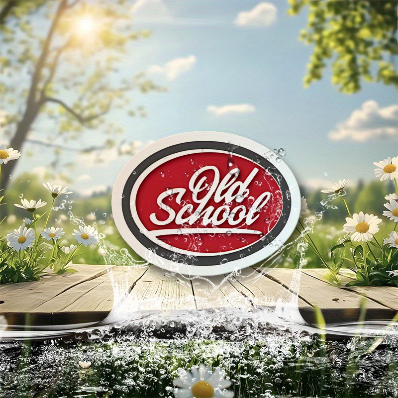 Vintage &*;Old School&*; Vinyl Sticker Decal Red Black Retro Logo for  Cars, Laptops, Water Bottles, Trucks More Durable Self-* Design,