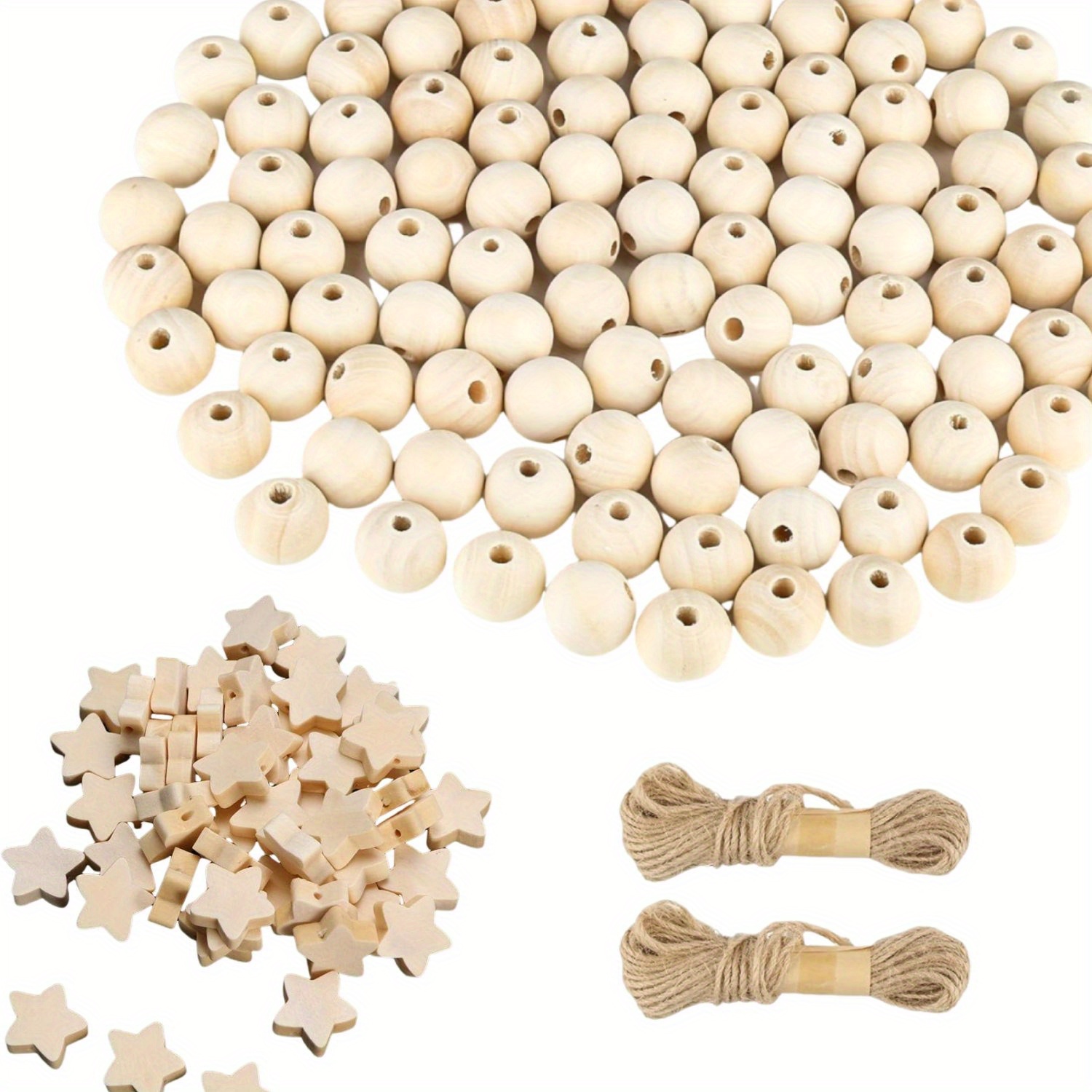 TEMU 120pcs Diy Wooden , 100pcs Round 20mm And 20pcs , Wooden For , , Diy Crafts , Jewelry Accessories, Suitable For Decorations, Halloween, Christmas Decorations