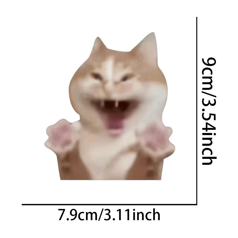 TEMU Cute Cat Motorcycle Car Stickers | Funny Cartoon Cat Design - Semi Matte Waterproof Vinyl Decal - Self Adhesive Durable For Motorbike Fuel Tank,