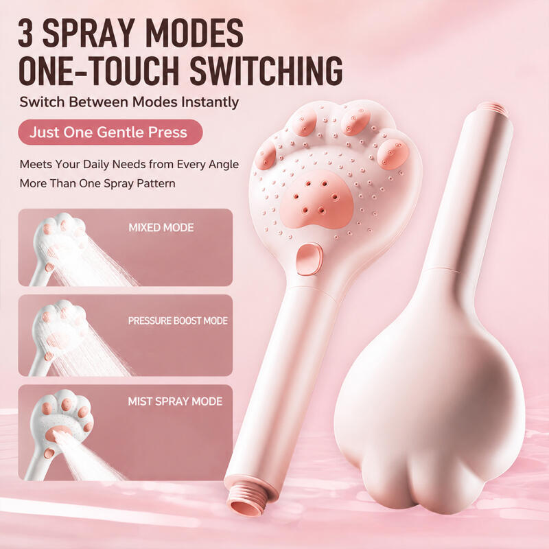 MROOFUL Cat Paw Shower Head with 5 Filter Cartridges