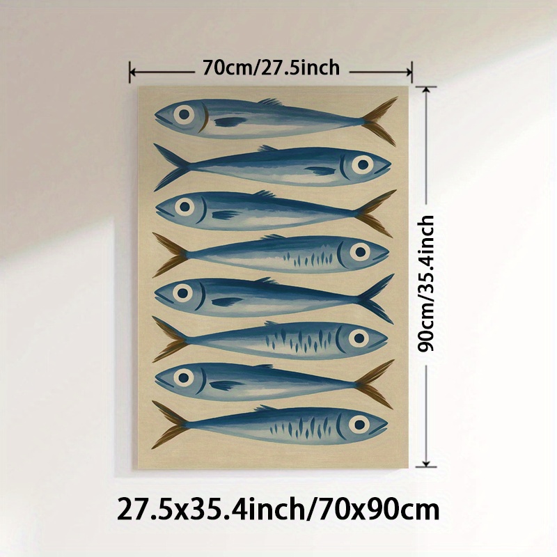 TEMU 2d Flat, 2d Flat 1pc Unframed Ocean Wall Art, Fish Wall Art, Home Wall Decor, Wall Posters, Vibrant Room Aesthetic, Abstract Art Prints, Wall