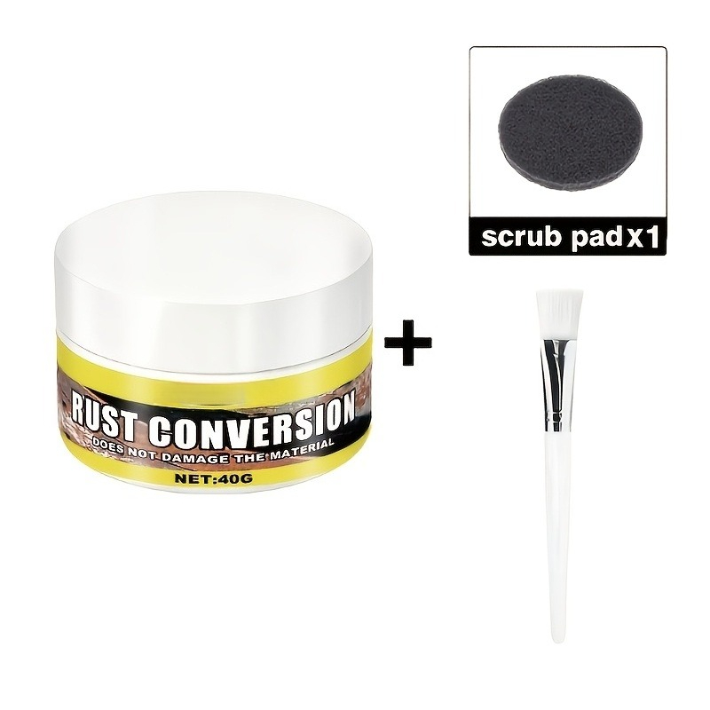 TEMU Rust Conversion Paste For Car Chassis Frame, Heavy-duty Metal Rust Remover With Mask Brush & Scrub Board, Form Long-lasting Protective Layer,