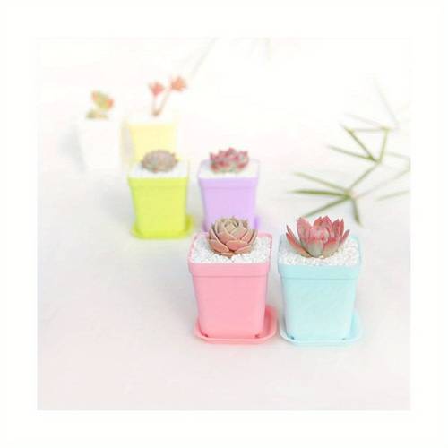 24 pack 3 inch square plastic plant pots multi color stackable contemporary design durable lightweight indoor outdoor planters for seedlings herbs succulents balcony decor indoor planter pots home gardening modern decor garden containers