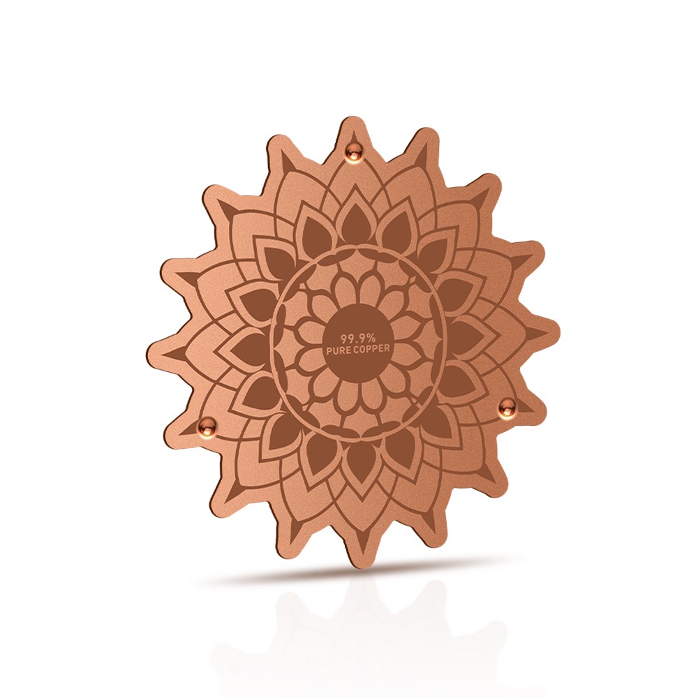 1pc Mandala Flower Shaped Bird Bath Copper Purification Disk, 99.9% Pure Copper Water Cleaning Disk For Outdoor Garden , Fresh Keeping Disk, Universal Fit For Backyard Fountains And Water Features
