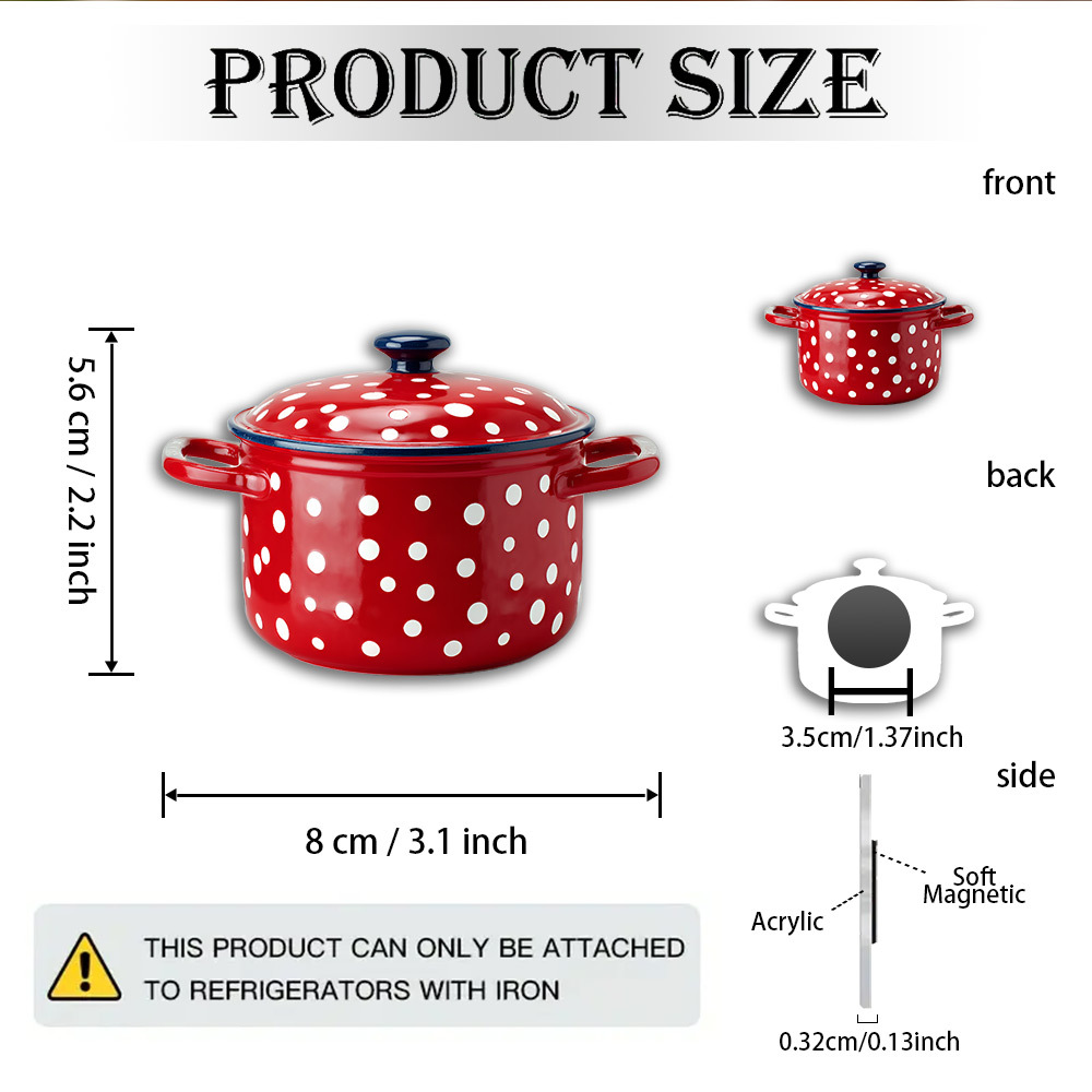 TEMU 1 Adorable Polka Dot Magnet Featuring A Blue Knob And Acrylic Base - With A Red And White Polka Dot Top, Suitable For Refrigerators And Jars -