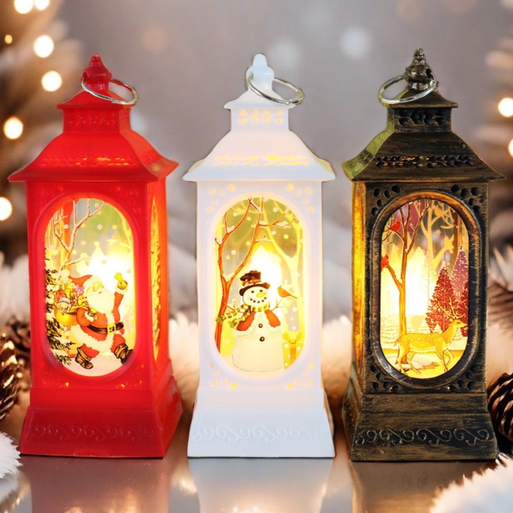 TEMU 3pcs/ Set Christmas Led Candle Lights Decorations - Red White Bronze Night Light Lanterns For Holiday, Festive, Party Supplies, Christmas Tree