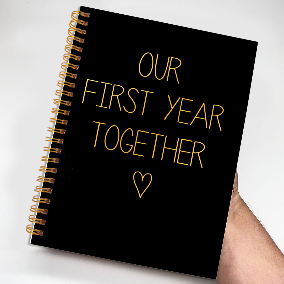 

1pc " " Inspirational Notebook, Black With Golden Lettering, 5.5x8.3 Inches, 50 Pages, Couples, Anniversary, Office & School Stationery, Ideal Birthday Or Christmas Gift