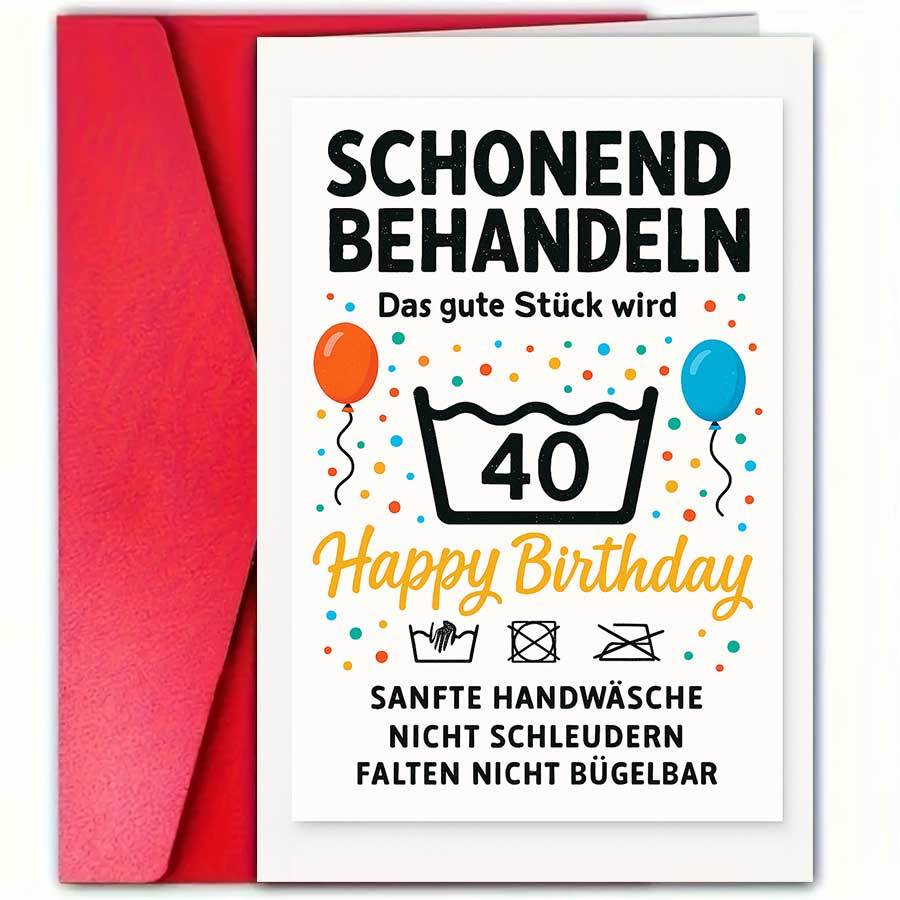 Image of 1pc 40th Birthday Greeting Card Funny Laundry Perfect Gift For Or Coworkers Celebrating Milestone Birthdays With Humor And Style