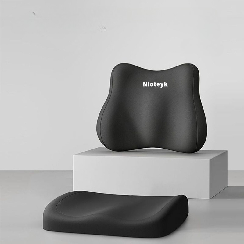 TEMU 2pcs Memory Seat Lumbar Pad, Sedentary Waist Pad, Rear Cushion, Driver Booster Cushion. For All Models, Office Seats