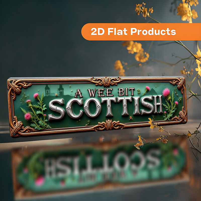 TEMU 2d Flat, 2d Flat - A Vintage-style Aluminum Wall Sign Measuring 10x40cm (3.9x15.7 Inches) That 'a Scottish', Perfect For Decora G A Farmhouse,