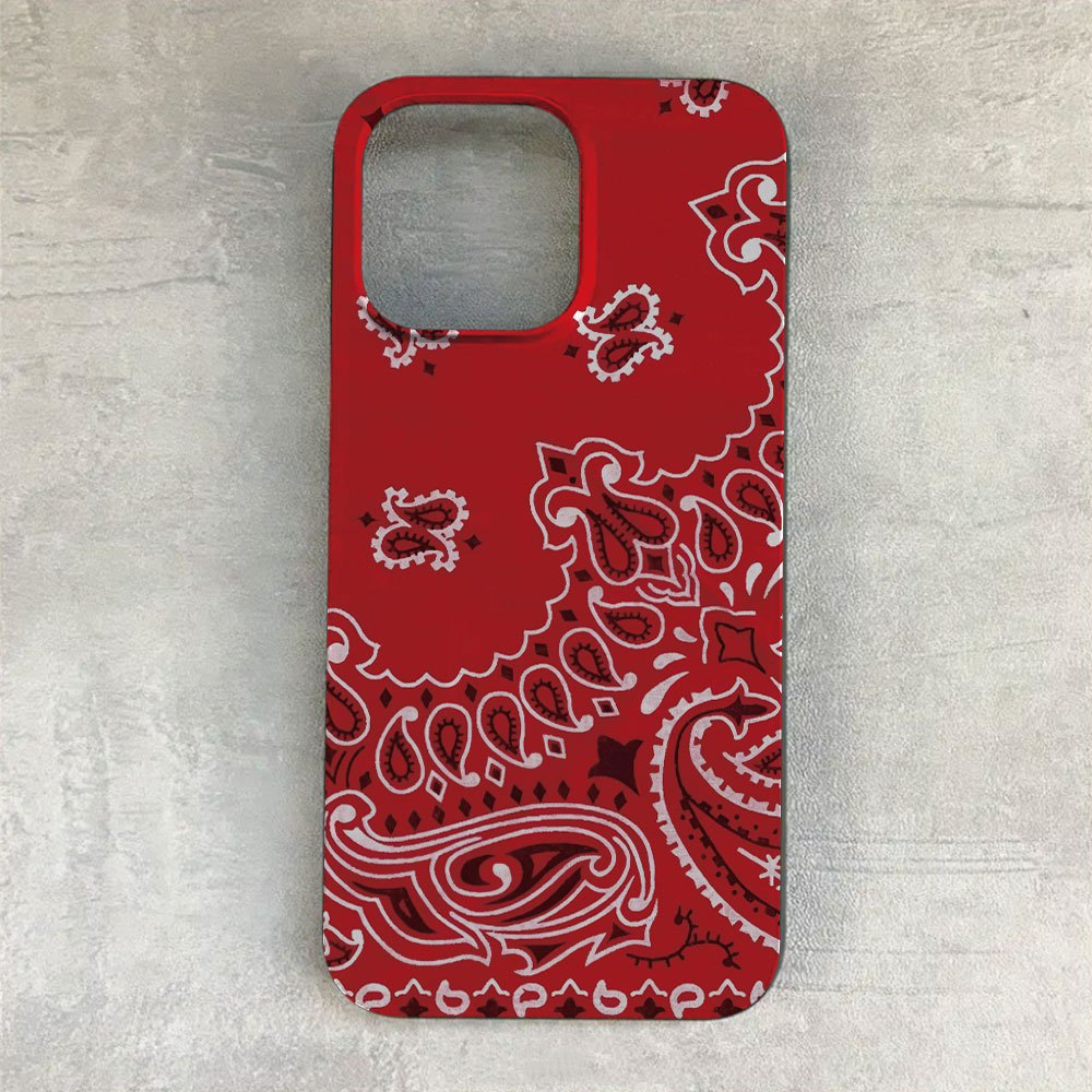 TEMU Phone Case - Bohemian Style Paisley Pattern - Trendy New Frosted Printed Phone Case For Iphone 17, 16, 15, 14, 13, 12, 11, X, 8, 7 Series. Gift