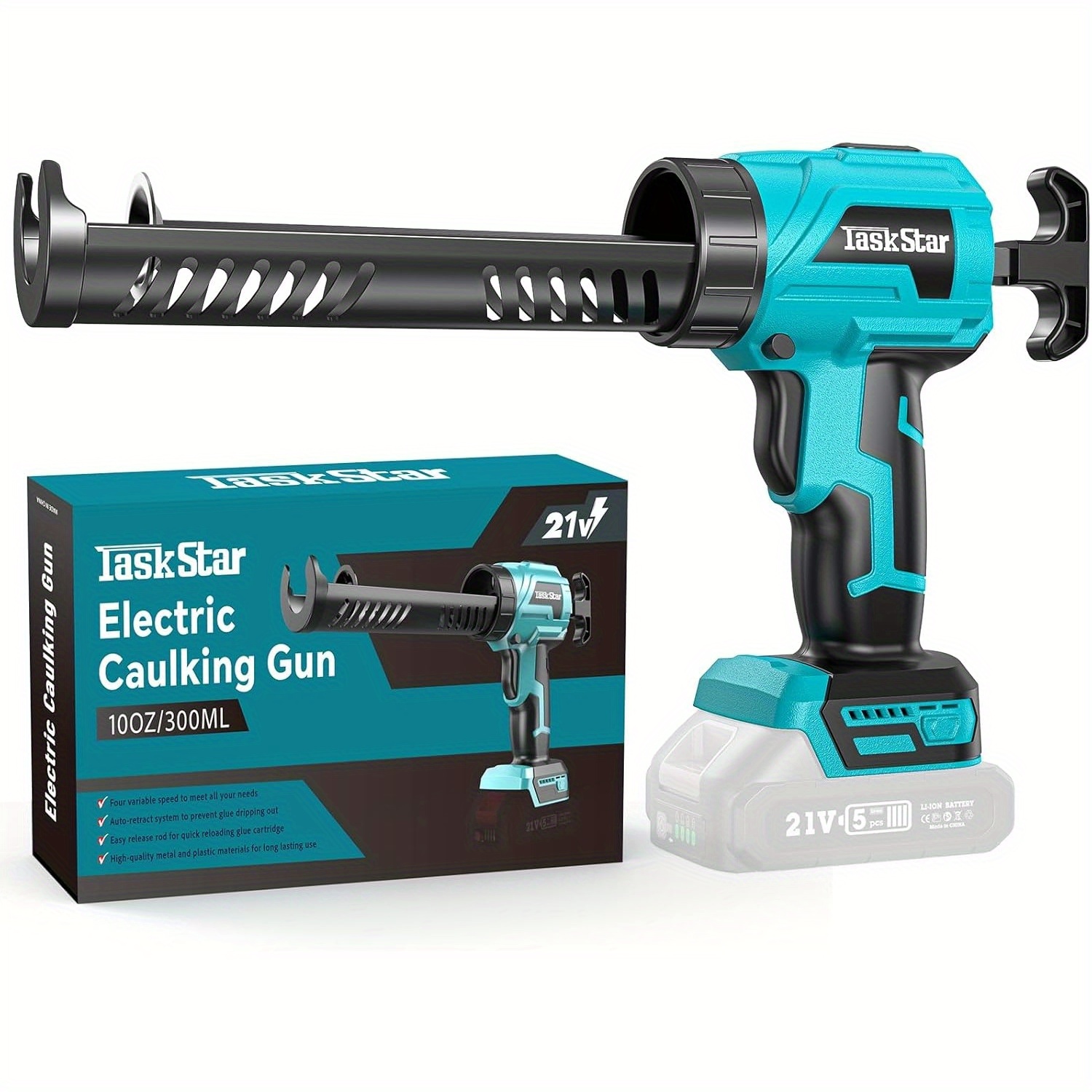TEMU Taskstar Cordless Electric Caulking Gun Compatible For Makita Battery - 4-speed Adjustable Professional Gun With Cartridge Press, Suitable For