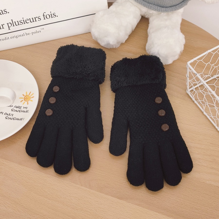 TEMU 1 Pair Women's Thermal Winter Gloves - Double-layer Touchscreen Gloves With Smartphone-friendly Fingers, Windproof & Cold-proof For Commuting,
