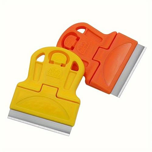 2pcs miniature remover scrapers removing stickers labels and ideal for cleaning residue on glass and car window films great for clearing paint spots labels and surface
