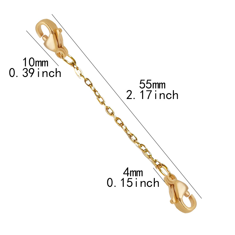 3pcs Stainless Steel 18K Gold Plated Double-End Lobster Clasp