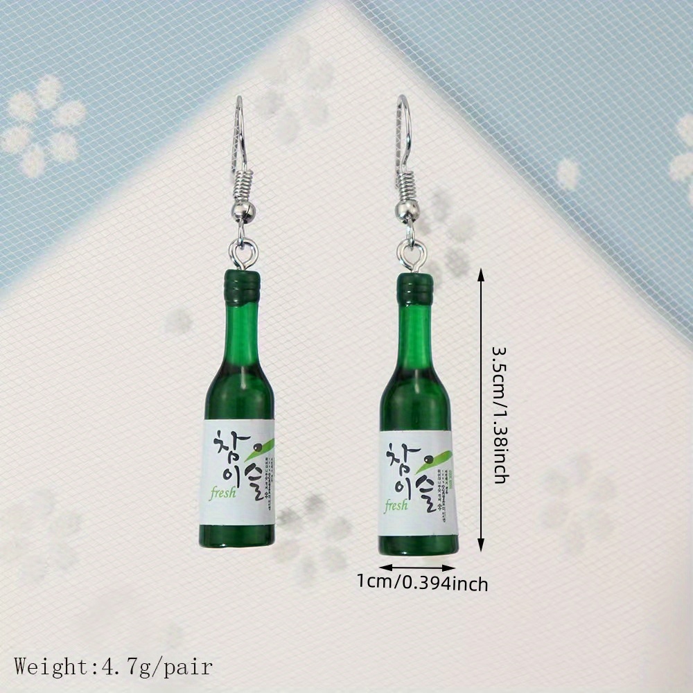 Creative Burnt Wine Bottle Earrings, Funny Personality