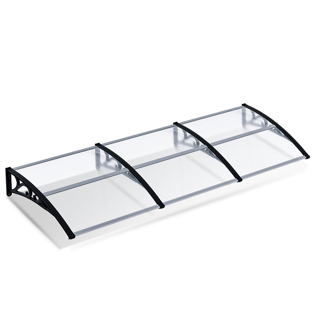 E-shop Vordach-Anschlussmarkise 120-300 x 100 cm, Markisenhalterung, Schaufensterschutz für Haustür, Wetterschutz, Regenschutz, Haustür-Vordach,