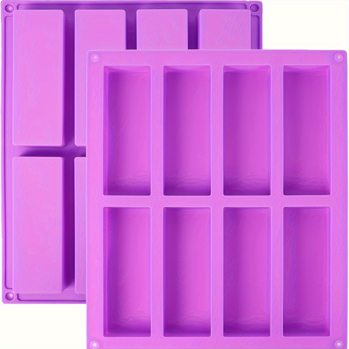 TEMU 2pcs Silicone Mold Set, 8 Large Rectangular Molds, Suitable For Nutrition Bars/cereal Bars/protein Bars, Chocolate, Brownies, , Industrial Food