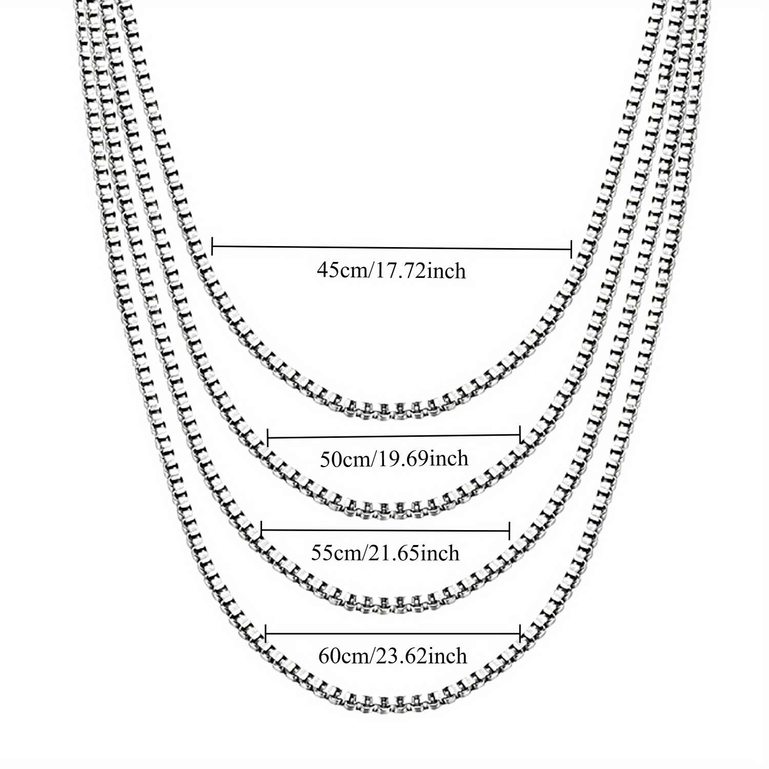 Adjustable Stainless Steel Box Chain Necklace