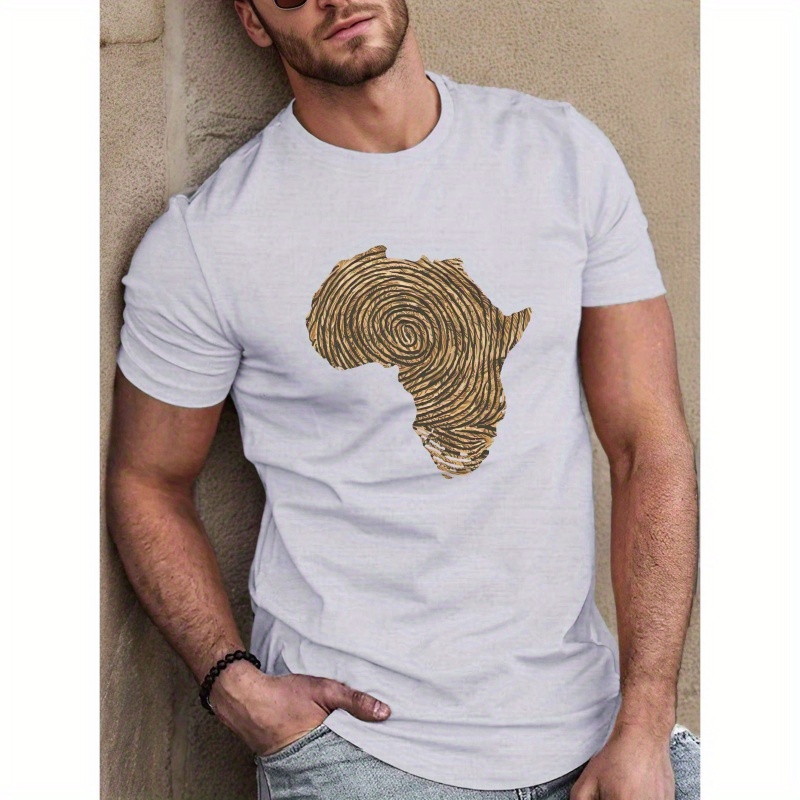 

T-shirt Décontracté pour Homme à Manches Courtes avec de Africaine - Polyester Respirant, Lavable en Machine - pour l'Été