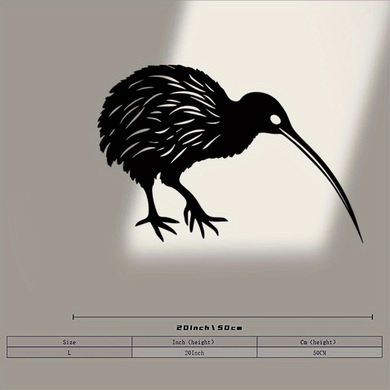 TEMU 1pc Of Kiwi Bird Metal Wall Decoration - A Minimalist Silhouette Of New Zealand Wildlife, Sturdy Iron Ornament For Garden And , A Gift For Bird