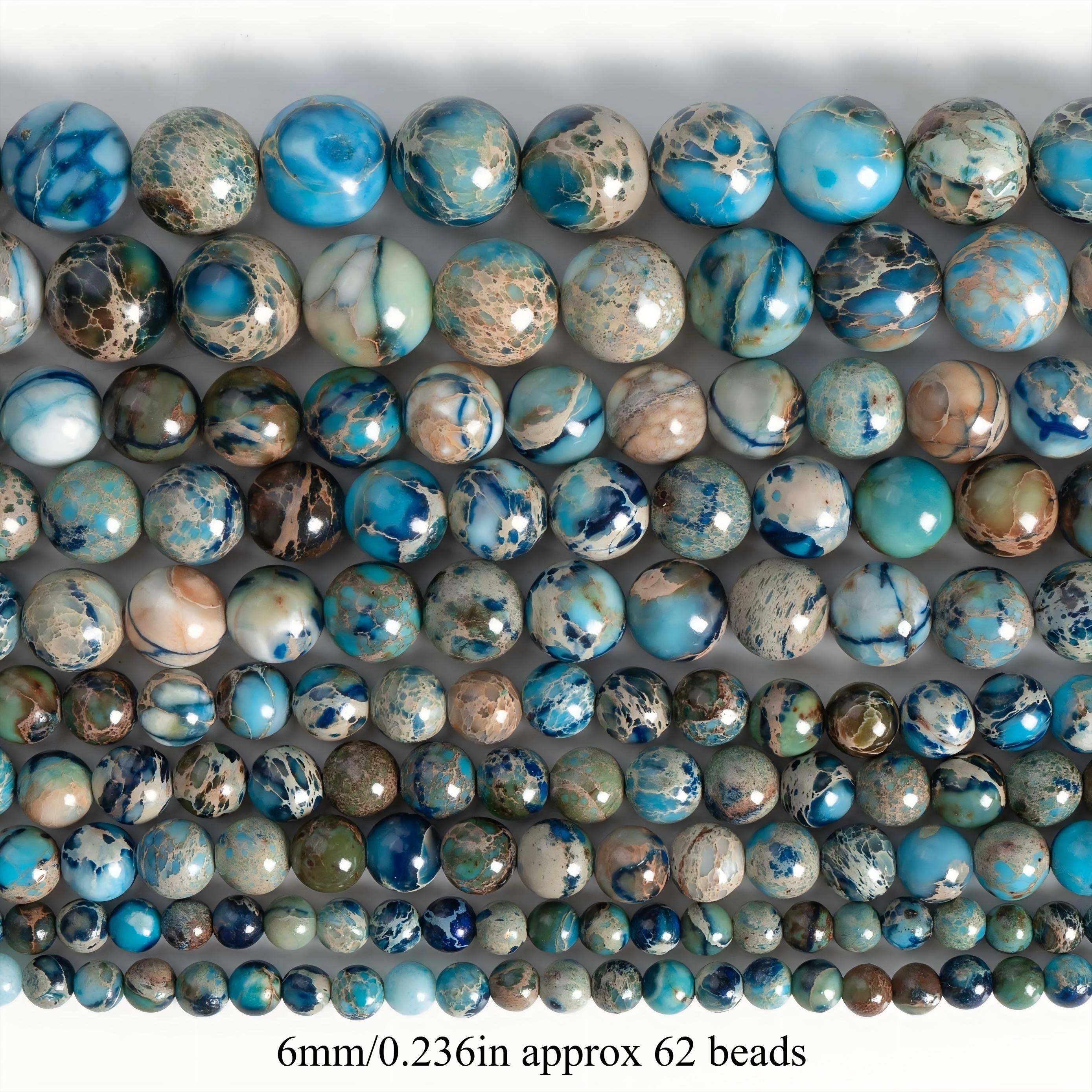 Aaa Blue Ocean Sediments Natural Stone Round Beads Used For Jewelry Making Necklaces Bracelets Earrings Holiday Gifts 4/ 6/ 8/ 10mm