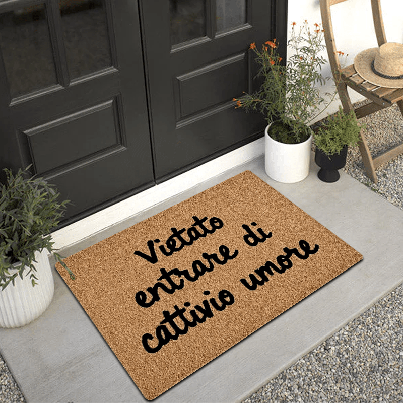 TEMU Zerbino " Entrare Di Umore" - Divertente tappeto da per, Tappeto e felpato con cartello " umore ", Zerbino di lavabile in lavatrice per ,