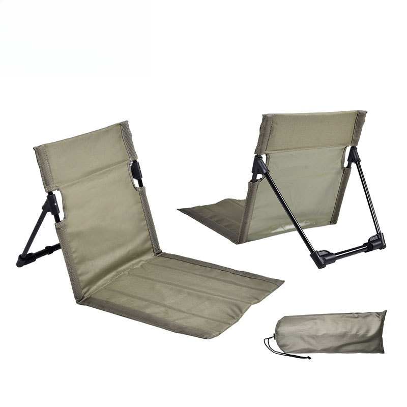 Image of 1pc Outdoor Folding Beach Garden Lounge Chair, Portable Folding Chair, Floor Mat, Lawn Chair