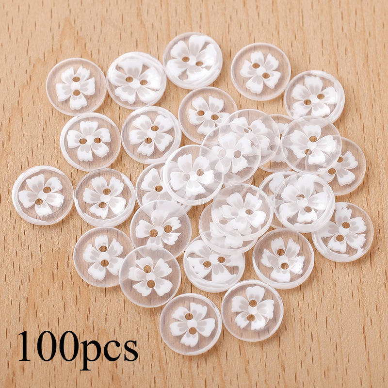 TEMU White Resin Button, Clear , , 2 Hole Fasteners For Sewing And Knitting, Ideal For Shirts, Sweaters, Coats, Decorative Craft Additions, Sewing