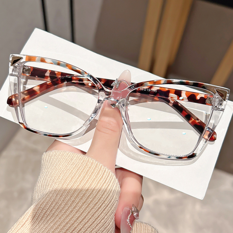 Colorblock Decorative Blue Light Glasses Women main image 2