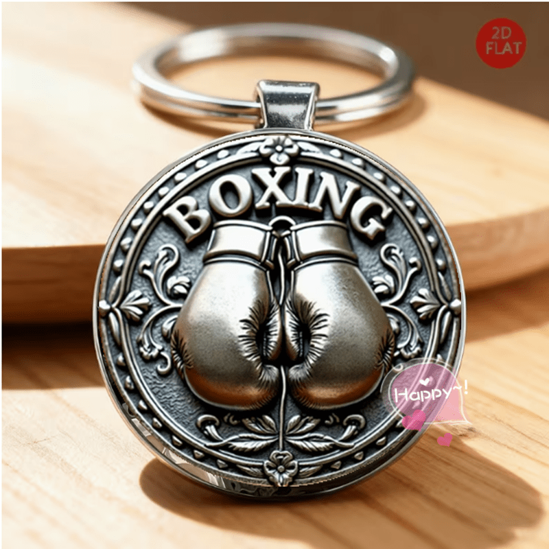 TEMU Llavero de guante de boxeo retro 2D con relieve, 1 pieza, colgante deportivo de boxeo, un regalo ideal para llaves de coche, mochilas y