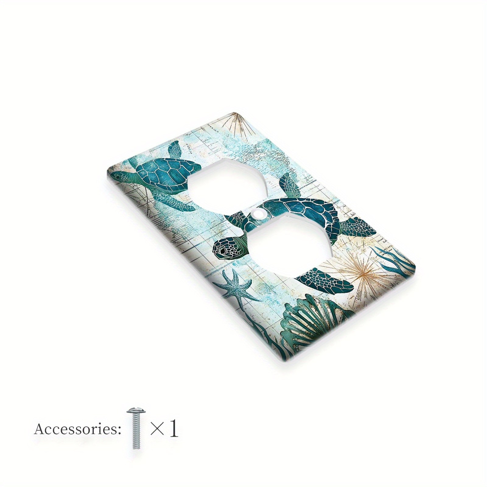 TEMU 1pc 1gang/2gang Sea Turtle Octopus Light Switch Covers Wall Plate Decorative Electrical For Country Bathroom Bedroom Decor