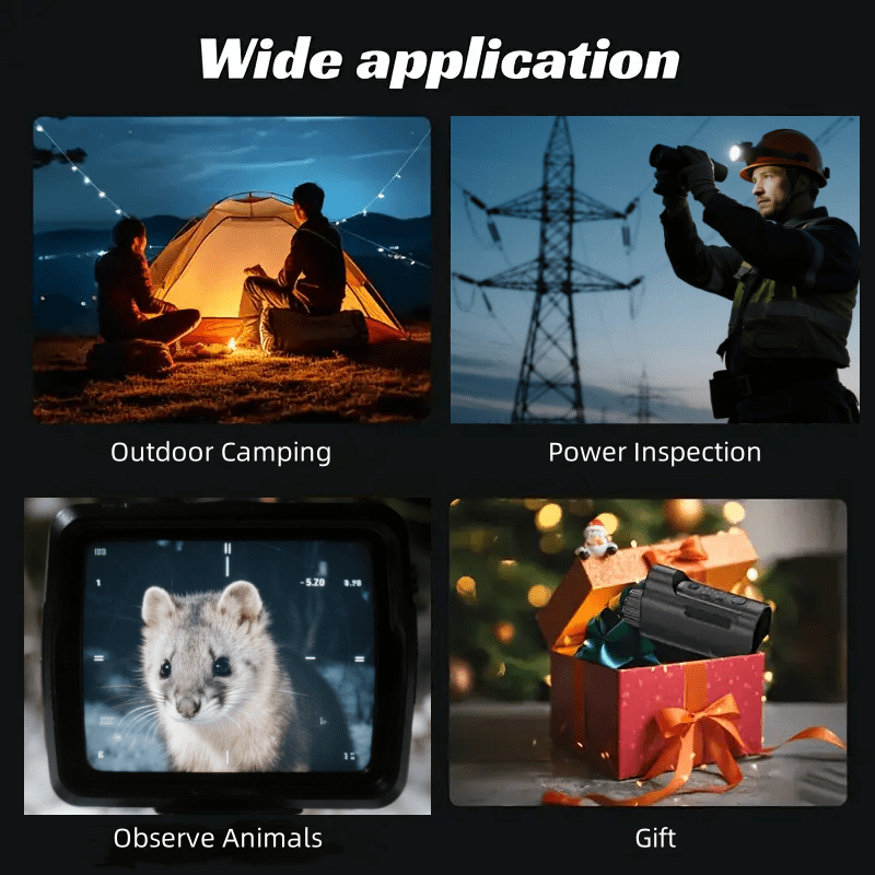 10 zoom with infrared technology compass compact monocular night vision device usb rechargeable 18650 lithium battery powered lightweight portable for hunting fishing camping hiking birdwatching star gazing ideal for low light no light night vision scopes for hunting with head strap camping equipment fishing accessories precision engineering rechargeable device Product details 6