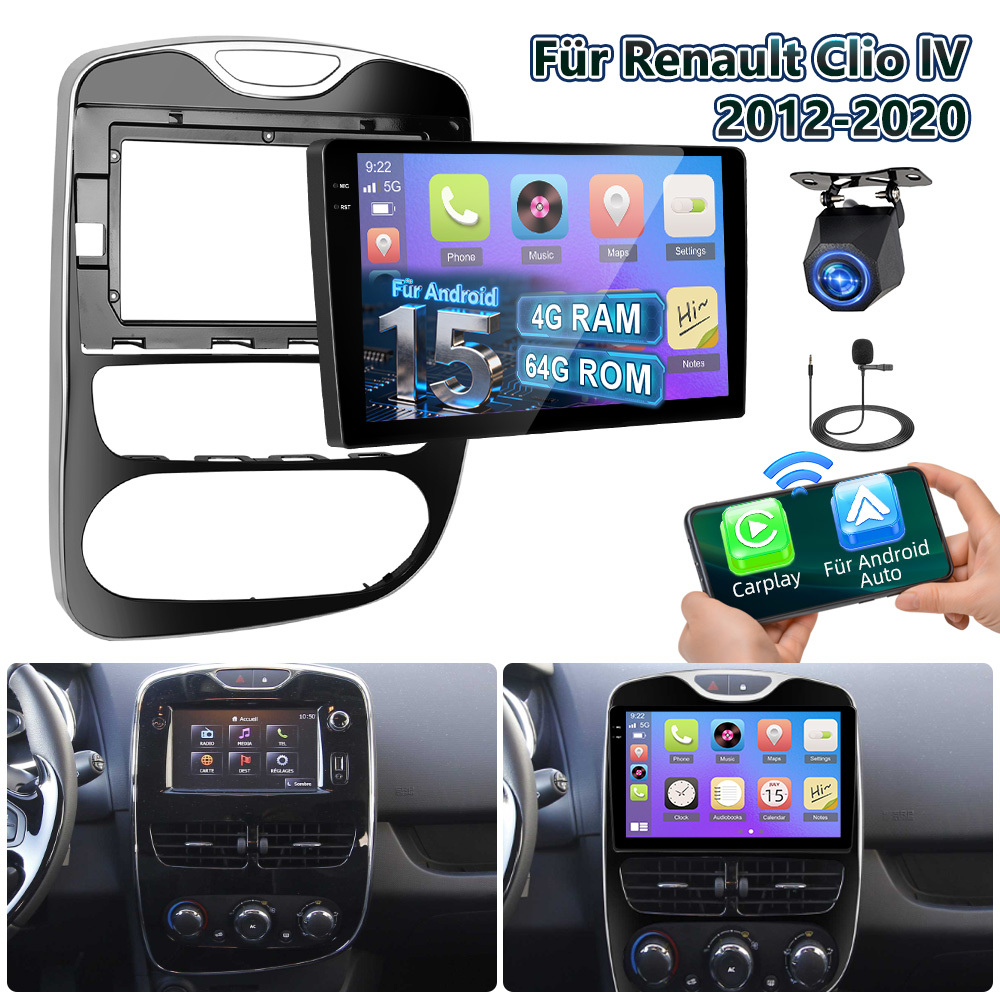 Image of 4gb + 64gb 15 For Renault Iv 2012-2020 Radio Radio Car .1 Inch Incell Touchscreen With Gps Navigation & Fm/rds Radio Reversing With Camera& Mic