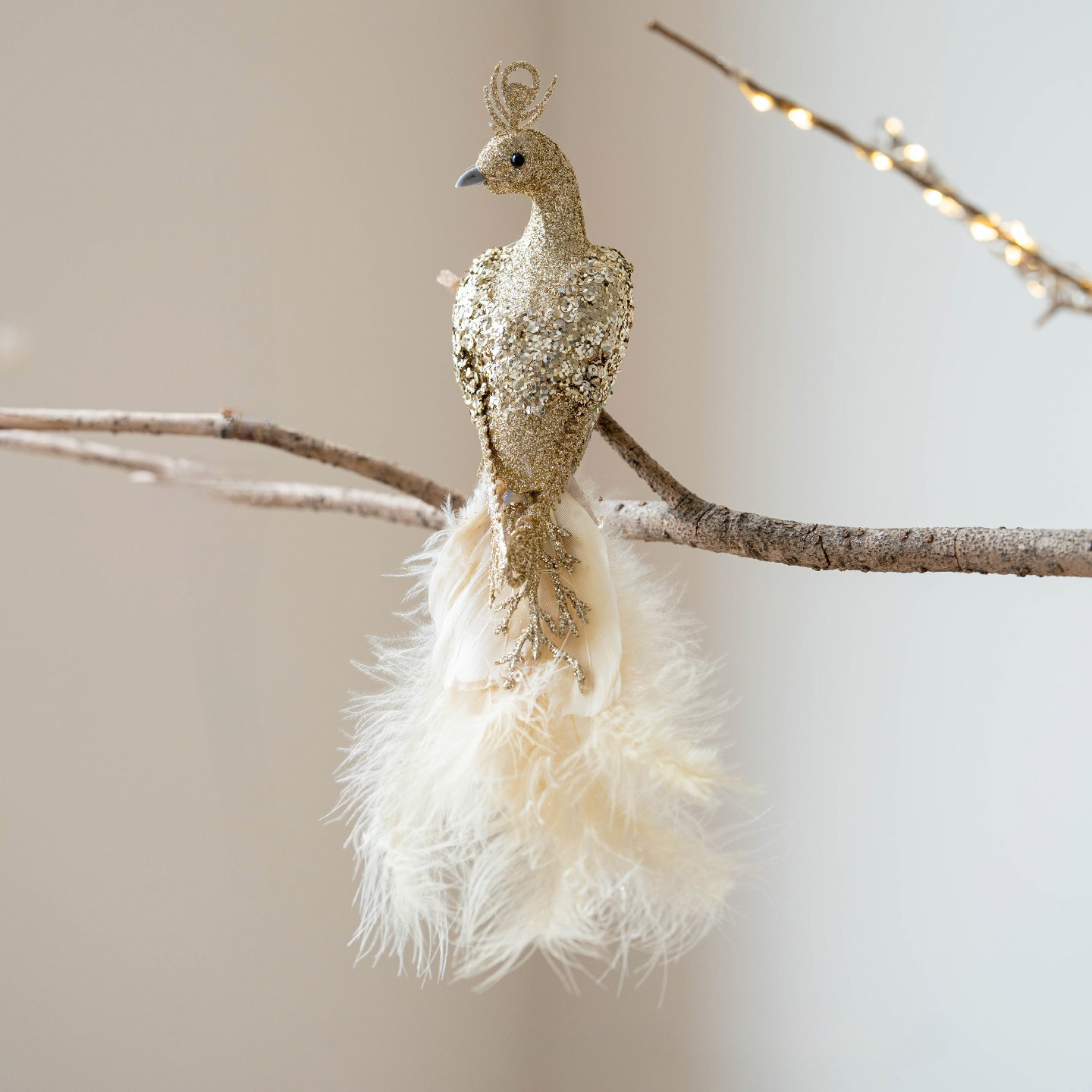 TEMU 1pc Ornement de Noël Élégant, 5 Couleurs, Pince à Oiseau Décoration de Paillettes Scintillantes en Plume pour Arbre de Noël, Couronne, Cheminée,