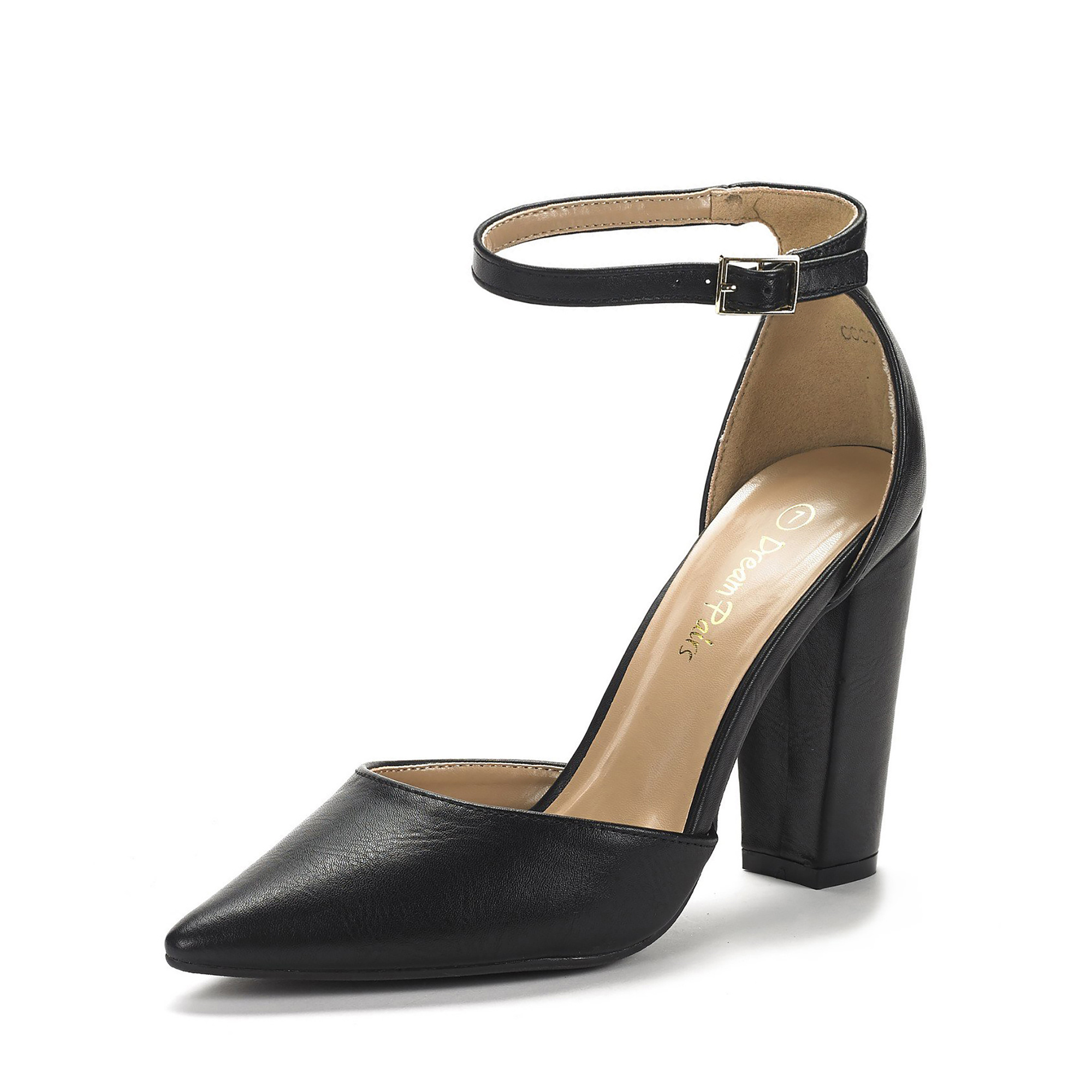 Dream Pairs Women's Coco Chunky Heel Pumps - Closed Toe Ankle Strap Footwear For Formal And Evening Attire, Women Shoes