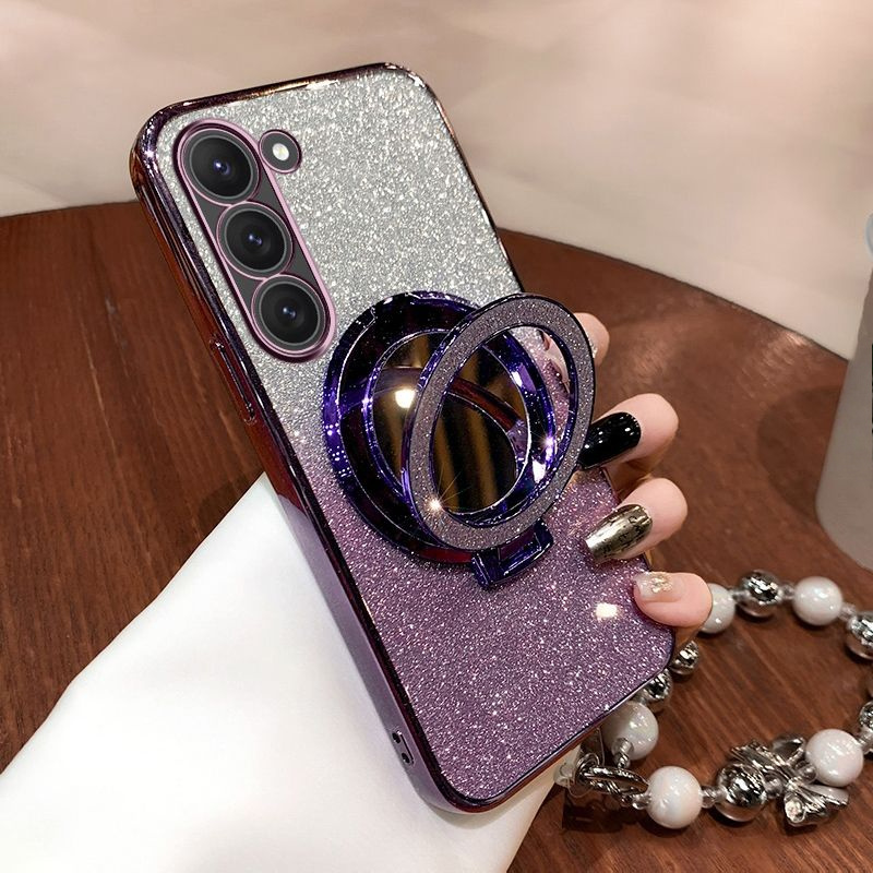 TEMU New Case With A Glitter Makeup Mirror Holder For A15 4g, A55 5g, A33 5g, And A53 5g.