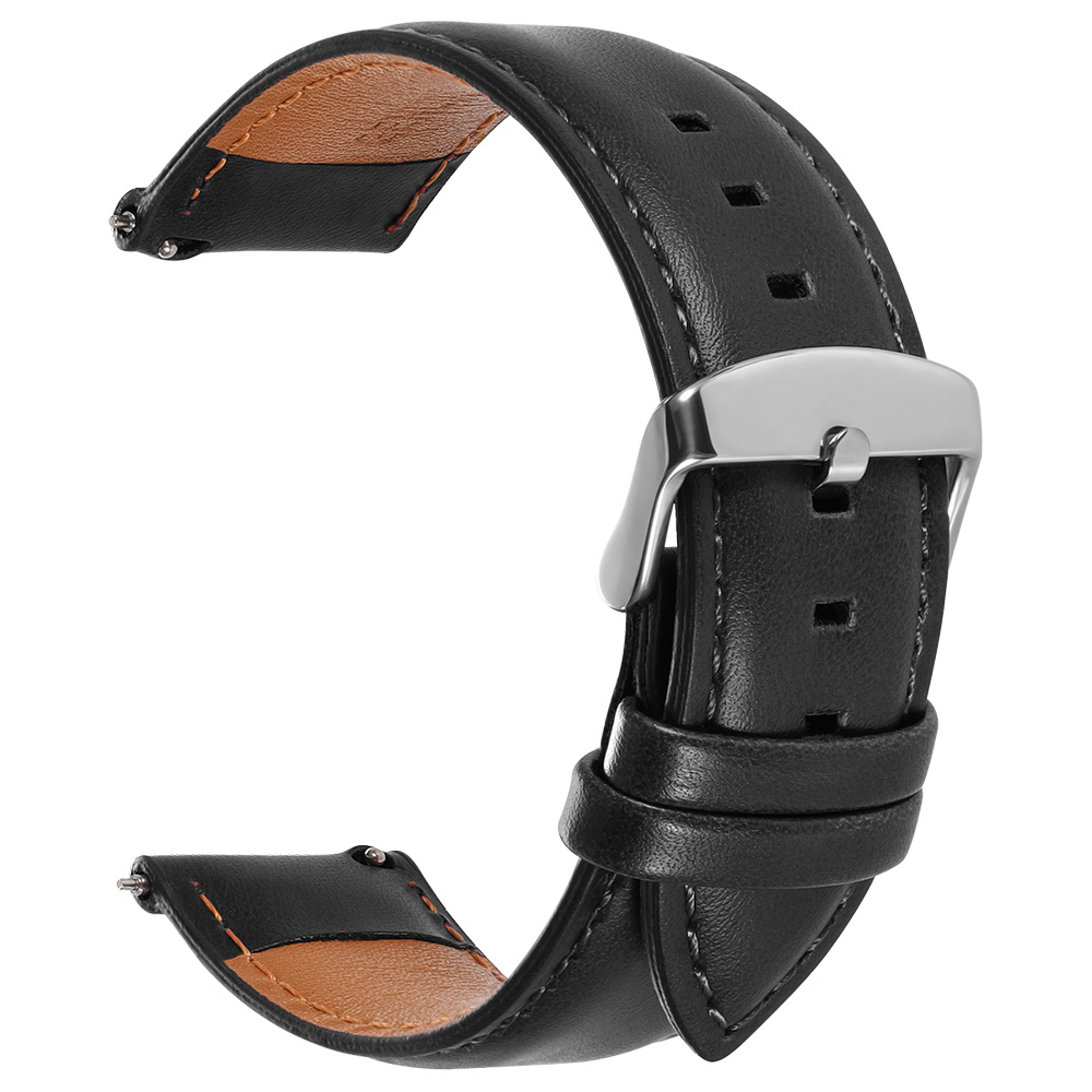Image of Cowhide Watch Band 18mm 20mm 22mm Strap Men Women Wristband Sports Business Bracelet Quick Release