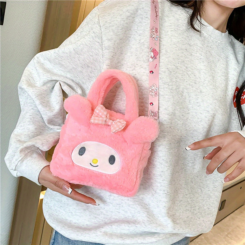 Image of Plush Bag, Artificial Jade Melody Cartoon Anime Handbag With Adjustable Strap Handbag, Wo 's S Travel Storage Pouch, Birthday