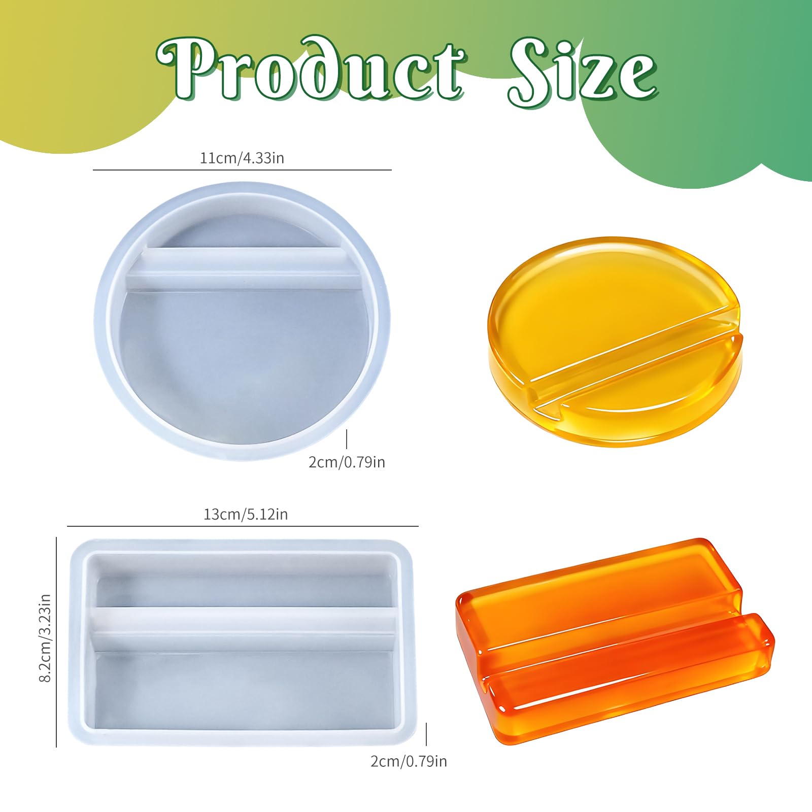 2pcs Phone Stand Resin Molds Set, Square And Round Silicone Molds For Cell Phone Holders, Unique Epoxy Resin Molds For Craft Mobile Phone Bracket Home Office Desk Decor