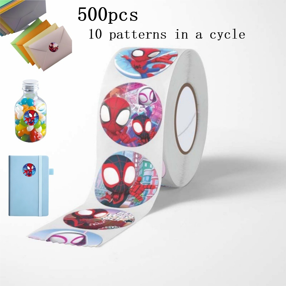 Image of 500pcs -themed Cartoon -man Coiling Stickers - Reward And Praise Stickers For Scrapbooks, Desktop Decoration, Labels, Gift Card Seals, And Christmas Party Invitation Seals