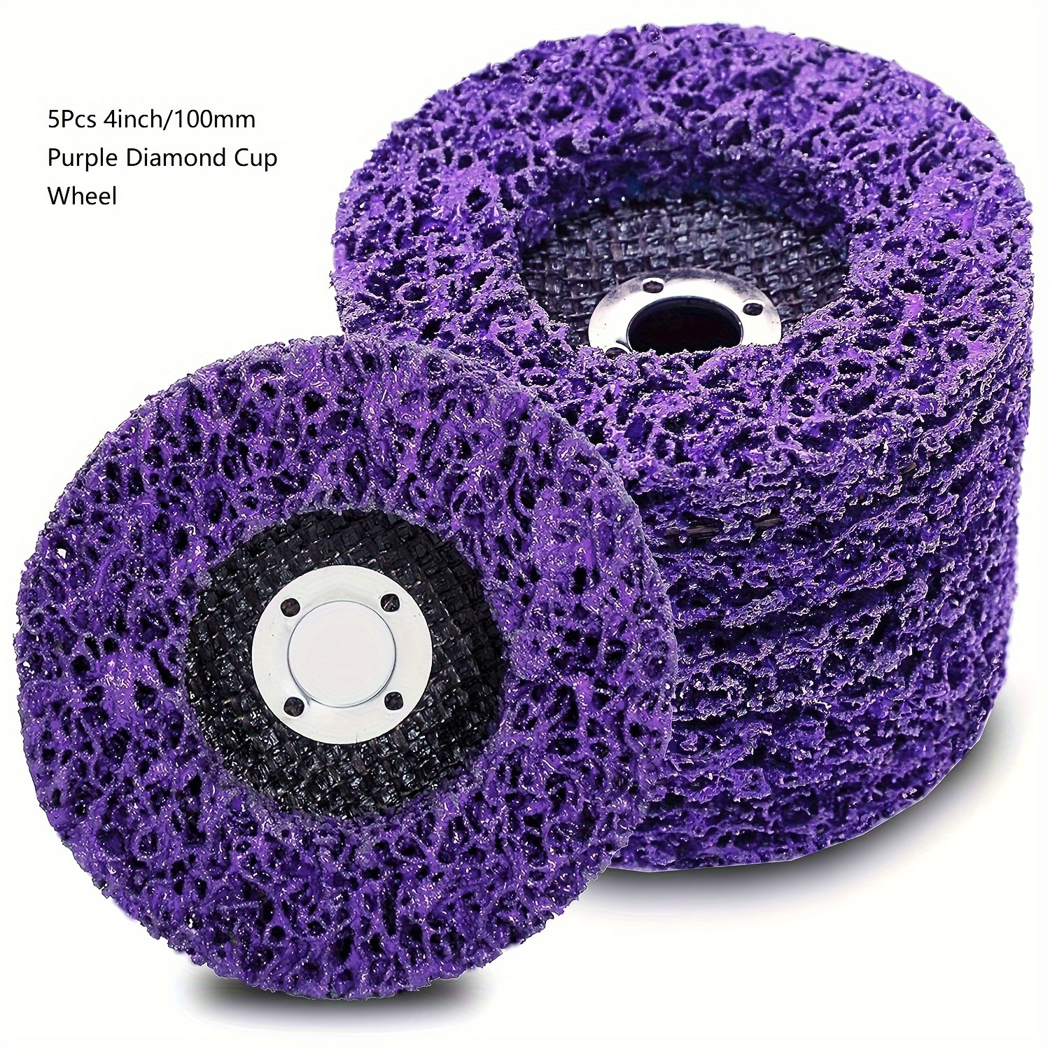 [heavy-duty Rust Remover Discs] 5pcs Coarse Abrasive Poly Strip Discs - Heavy-duty 4-inch Rust And Paint Remover Wheels For Effortless Grinding And Polishing - Durable Pvc/diamond Construction