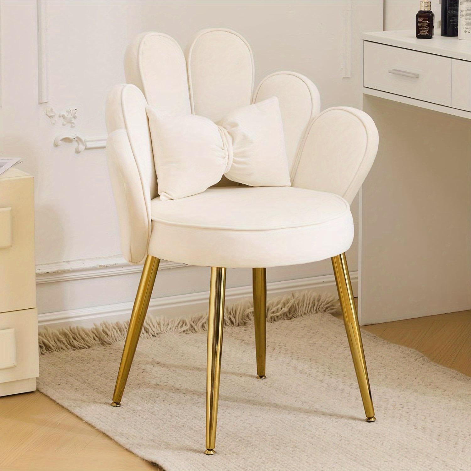 TEMU Sillón de Bonnlo, silla de tocador, sillón de brazo para , silla de escritorio ergonómica para , estudio, dormitorio, tapizado de terciopelo, ,