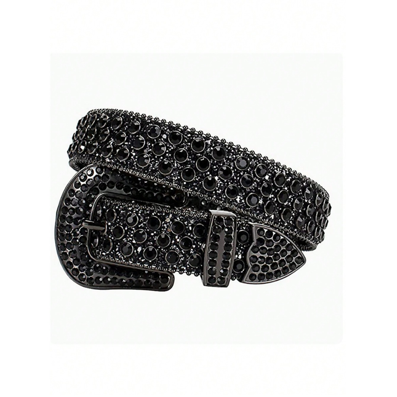 TEMU 1pc Solid Color Waist Belt, Inlaid With Shiny For Punk And Hip-hop Style, Suitable For Jeans Or Dress Halloween