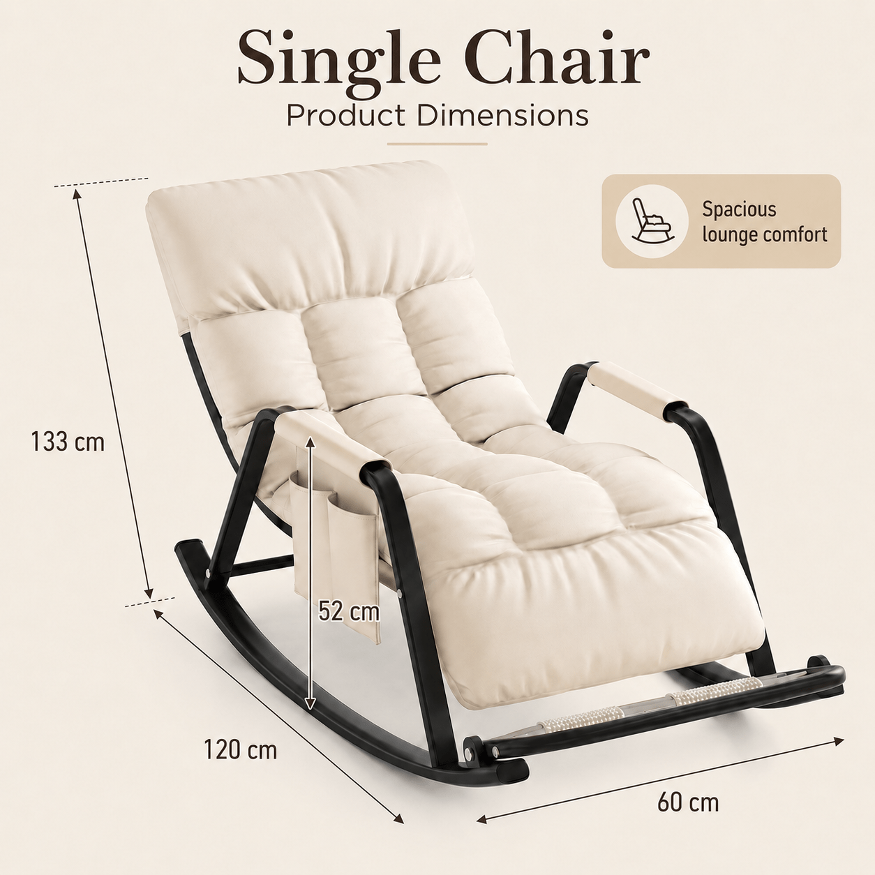 Single Outdoor Lounge Chair, In White, Grey And Orange, Small And Large Sizes, Adjustable Backrest And Armrests, Comfortable Reading Recliner For Balcony And Patio