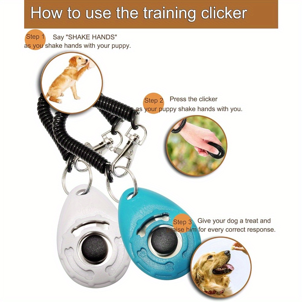 2 Pack Training Clicker for Dogs, Compatible with Clicker Training for Obedience, Puppy & Behavior Modification - Wrist Strap Included, Positive Reinforcement for Dog Owners & Professional Trainers